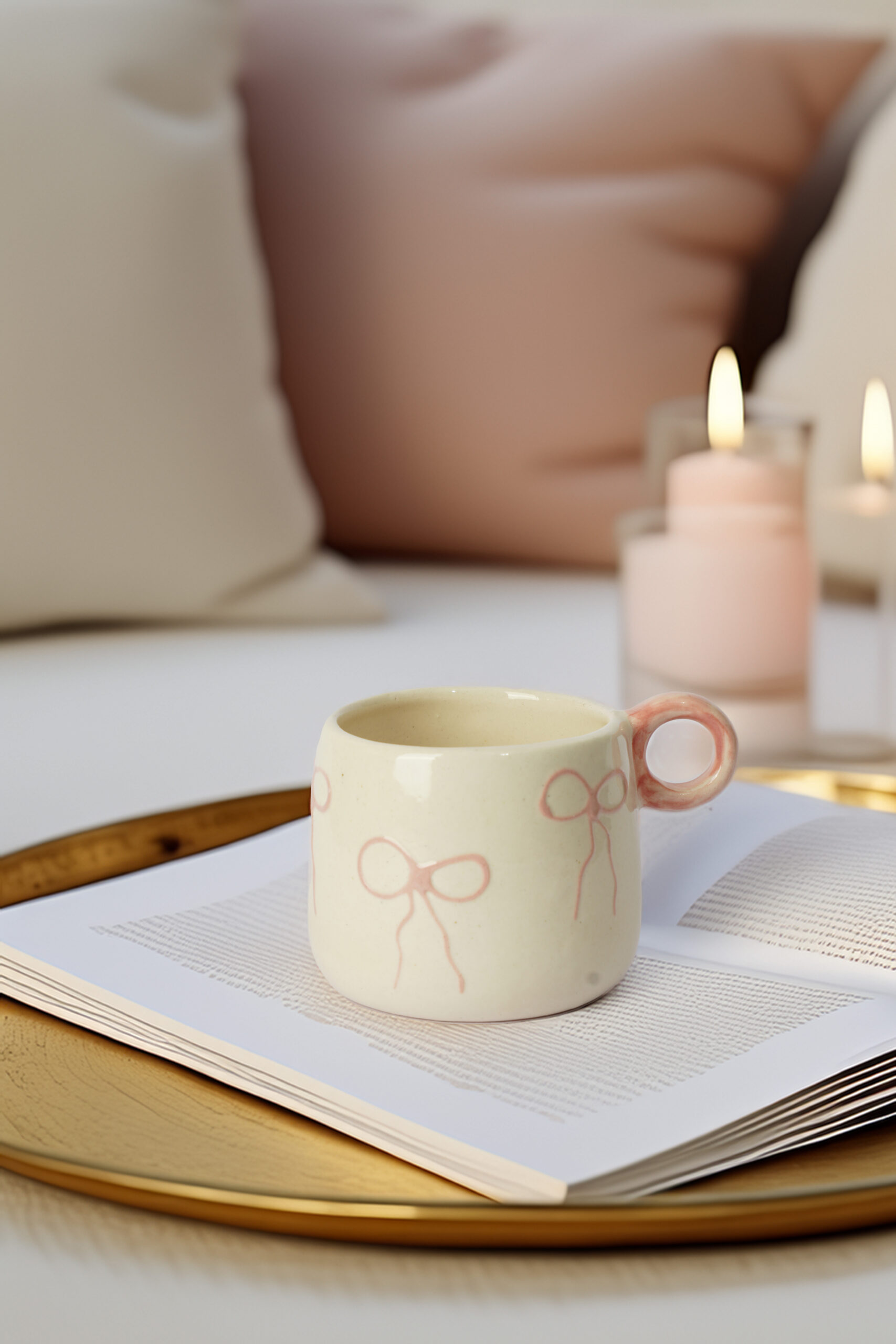 Blush Ribbon Loop Mug