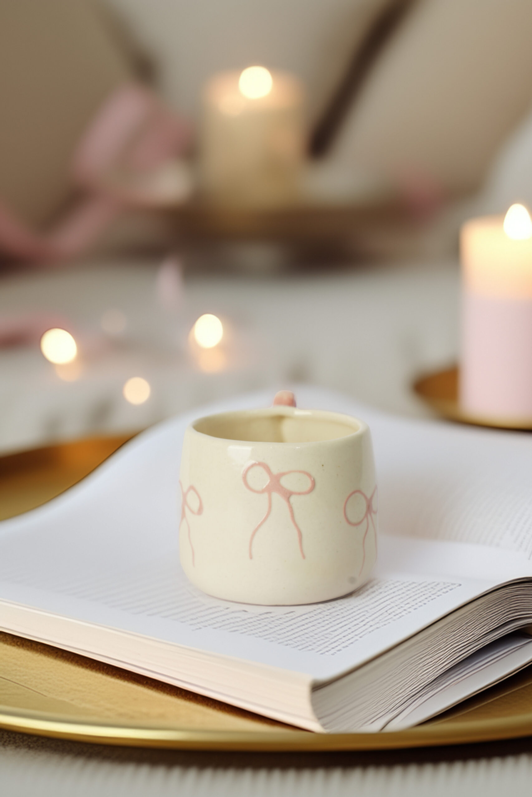 Blush Ribbon Loop Mug