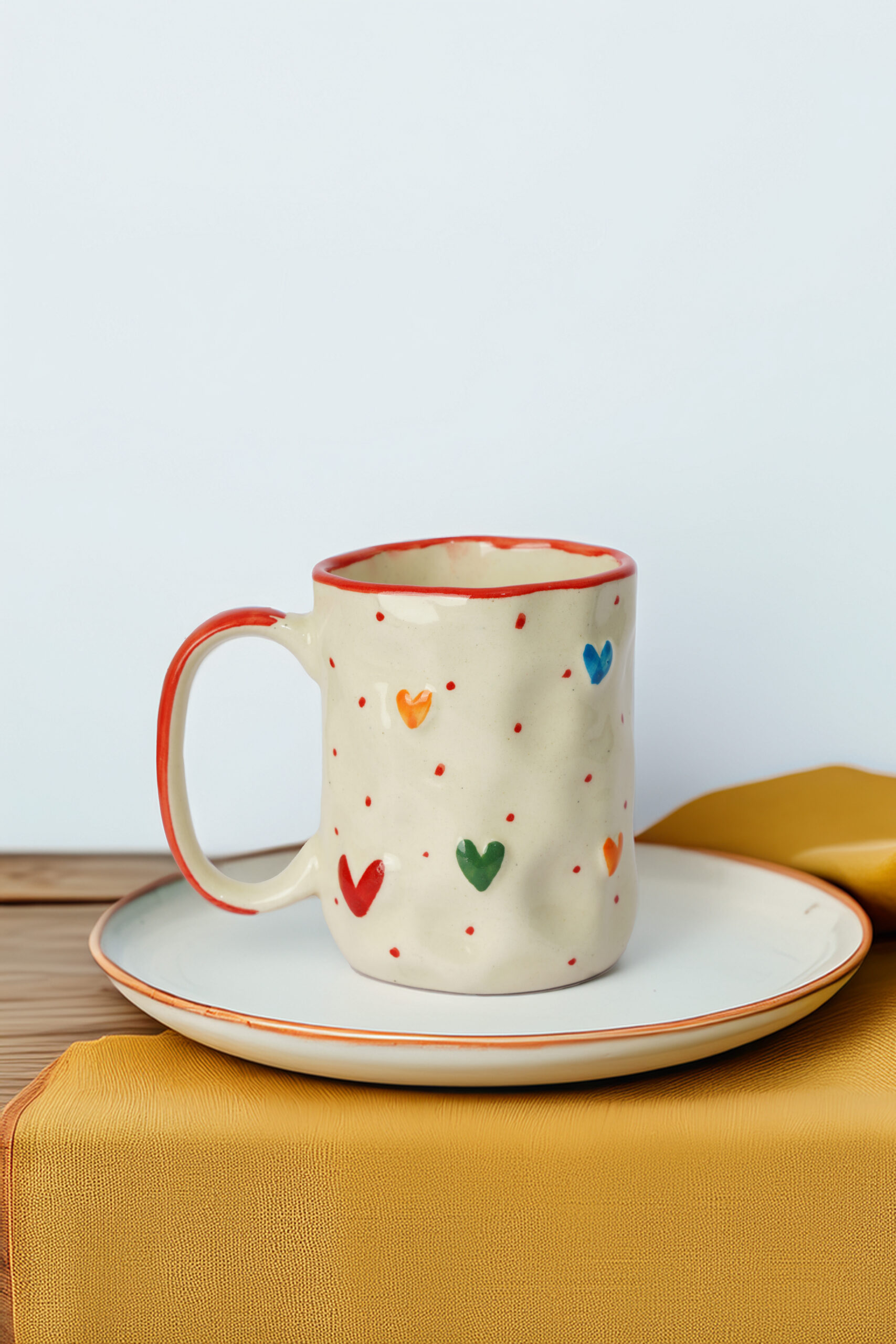 Bubbly Rainbow Hearts Mug