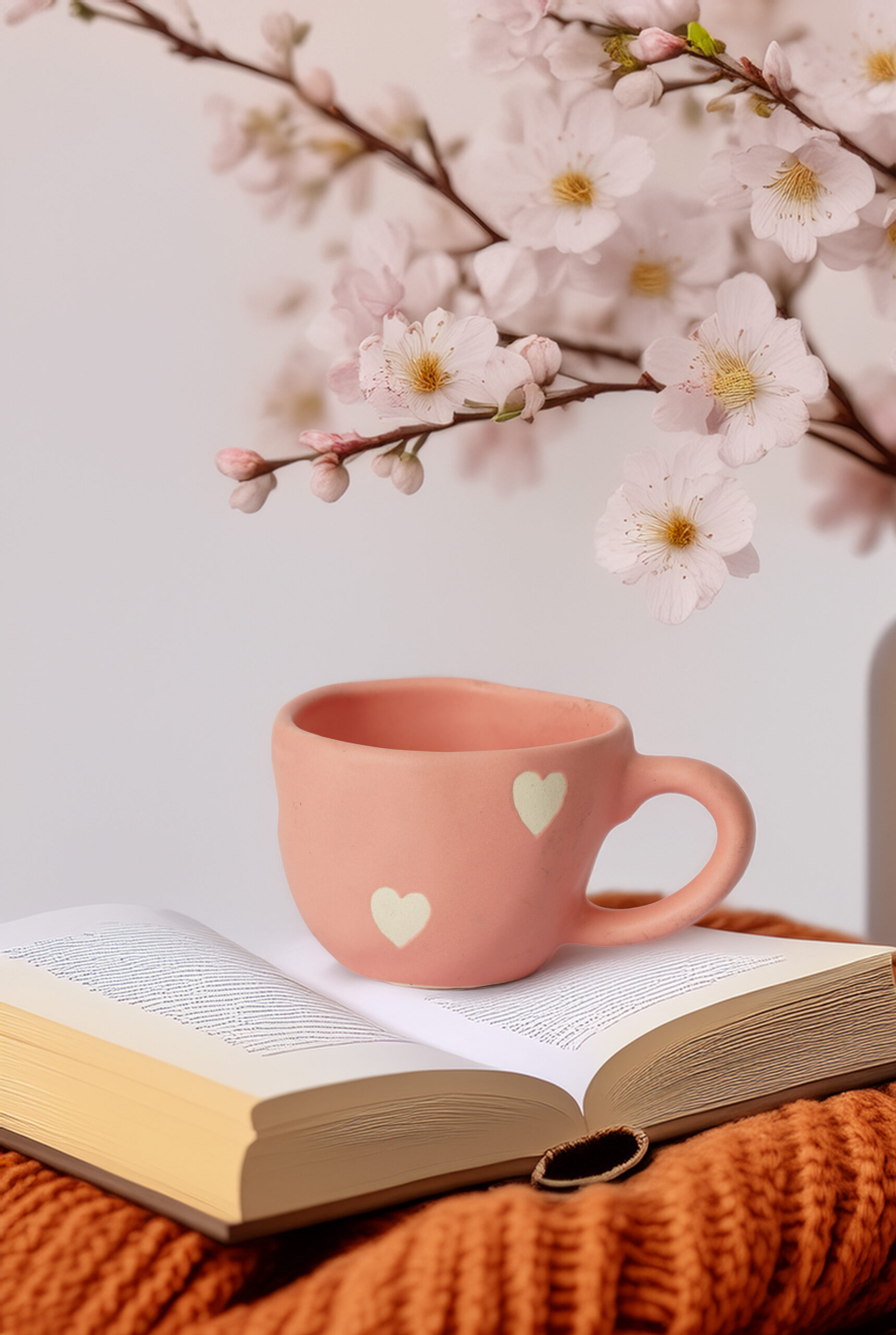 Rustic Blush Heart Mug – Matte Edition