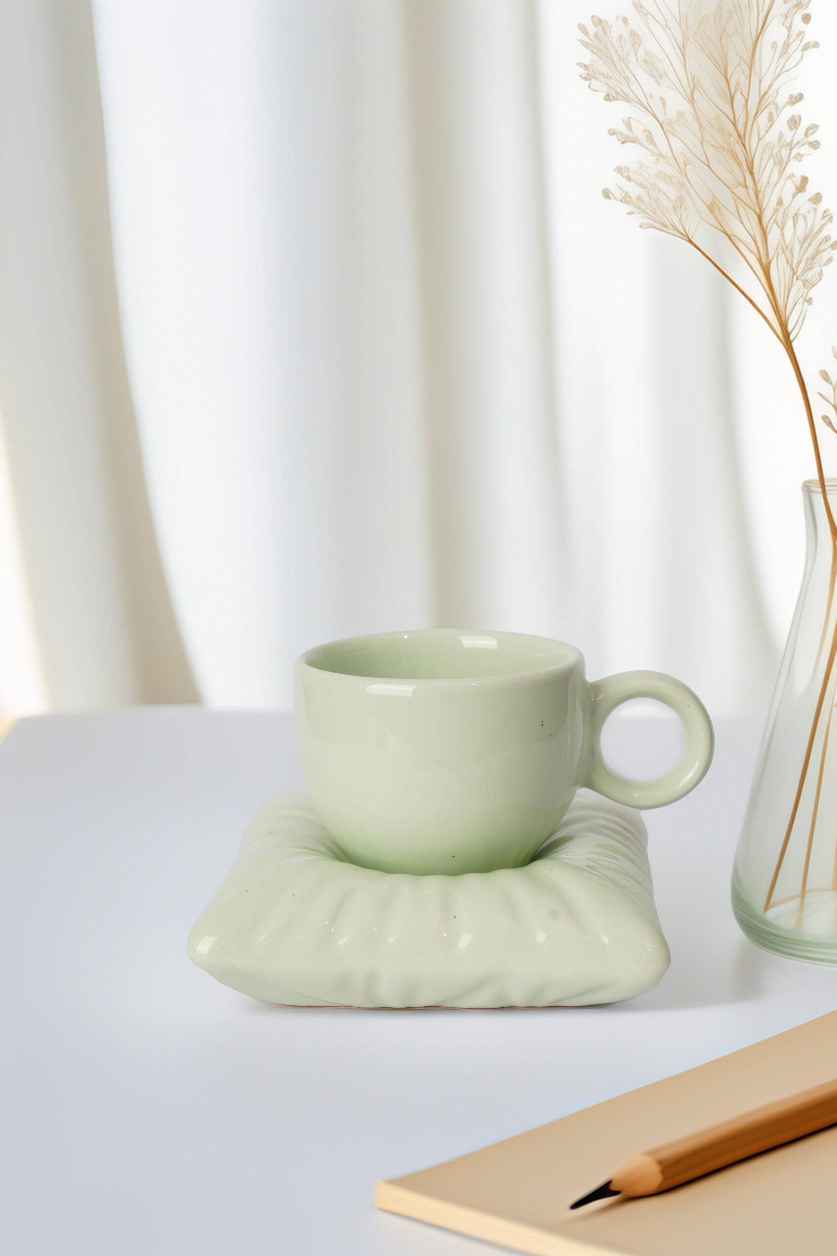 Mint Pillow Cup & Saucer Set