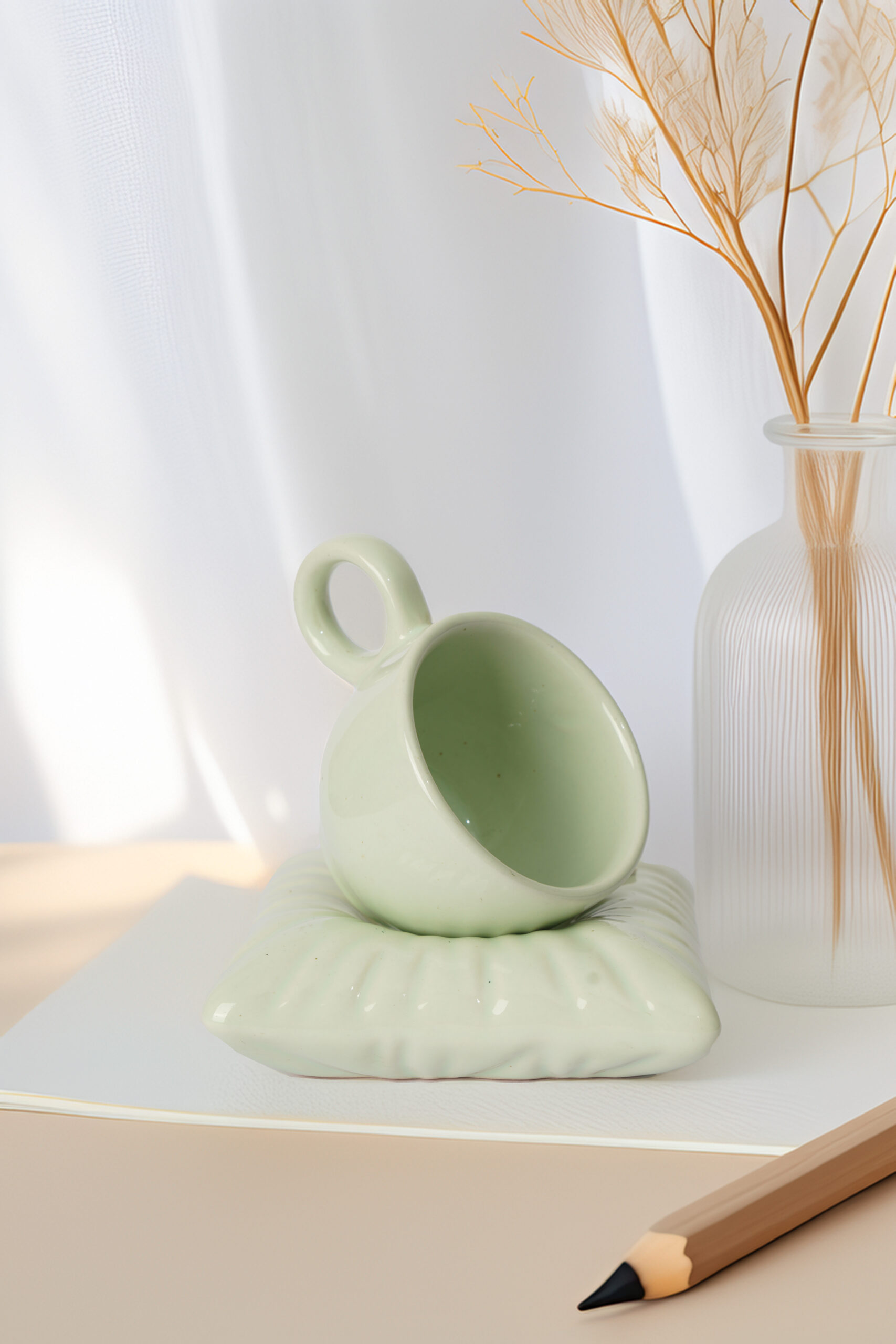 Mint Pillow Cup & Saucer Set