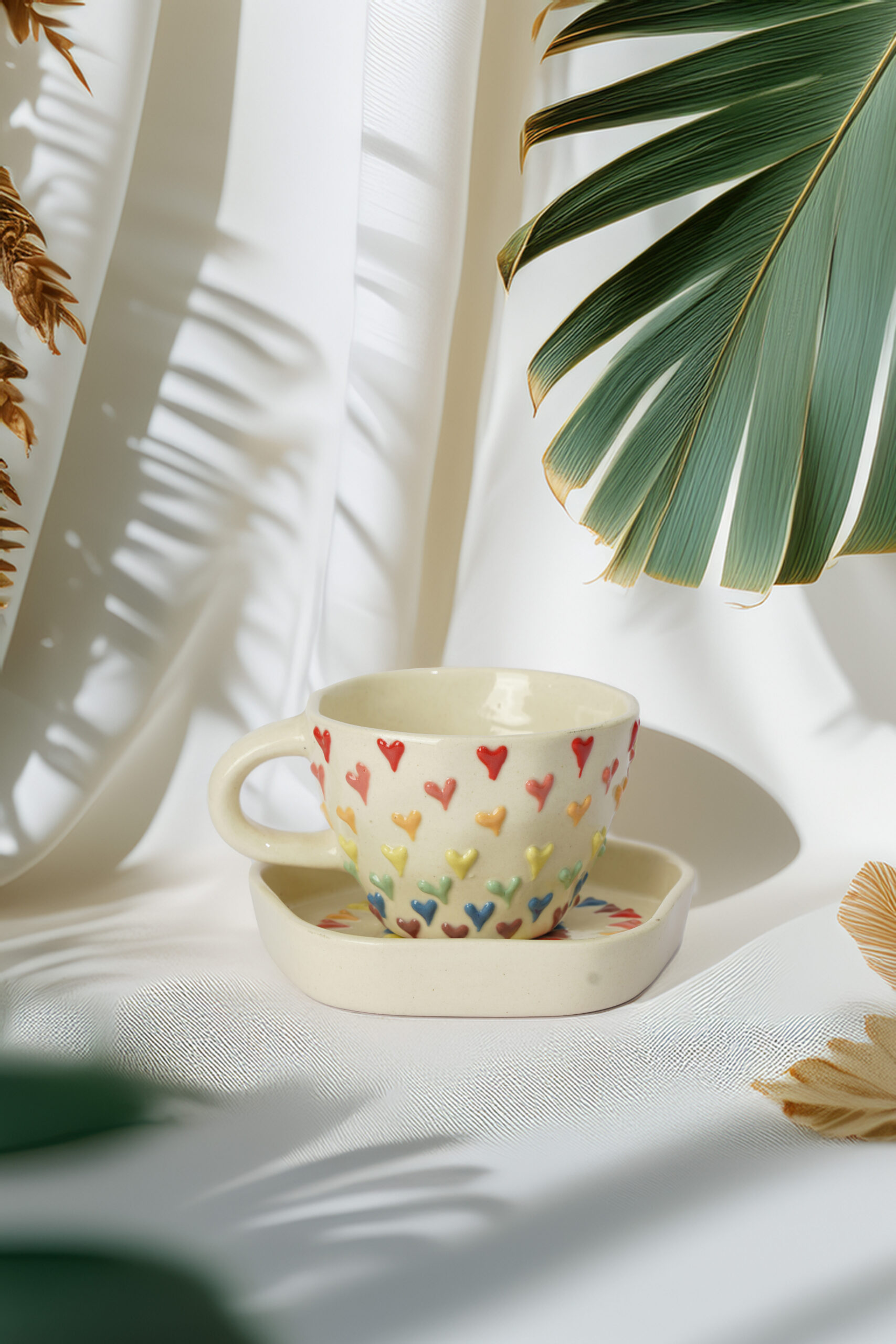 Rainbow Hearts Cup Set