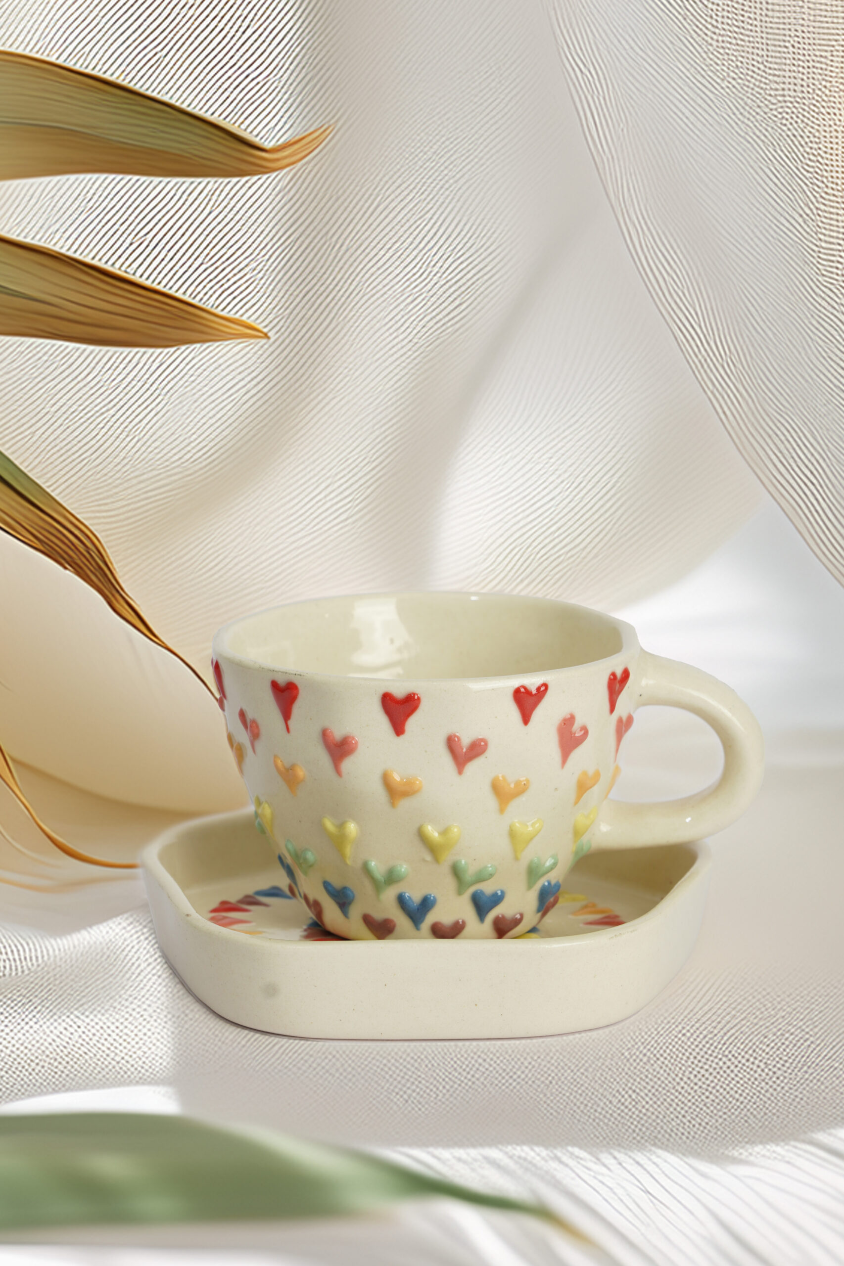 Rainbow Hearts Cup Set